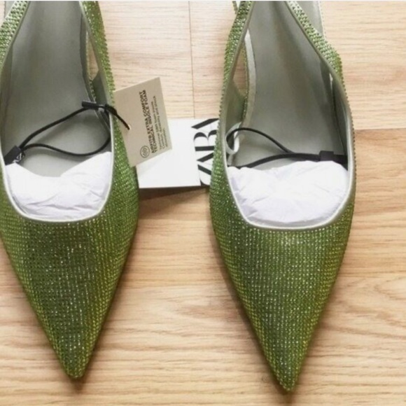 RHINESTONE KITTEN HEEL SLINGBACK SHOES - Picture 8 of 8